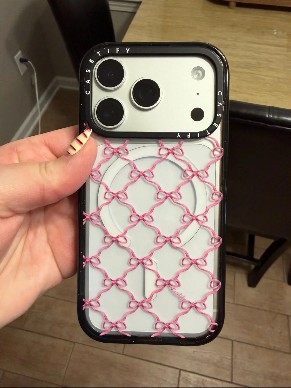 Casetify iPhone 17 pro MAGSAFE pink bow case